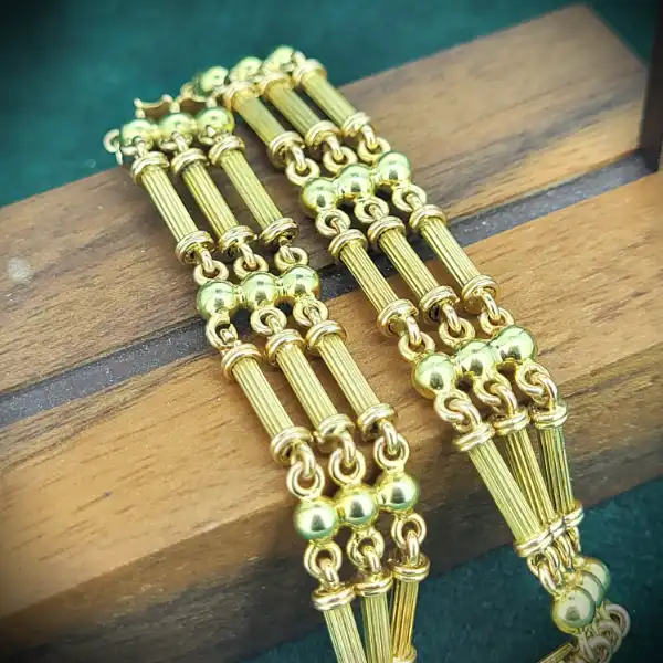Edwardian Antique 15ct Gold Gate Bracelet