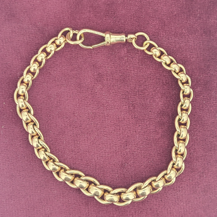 9ct Rose Gold Roller Ball Bracelet