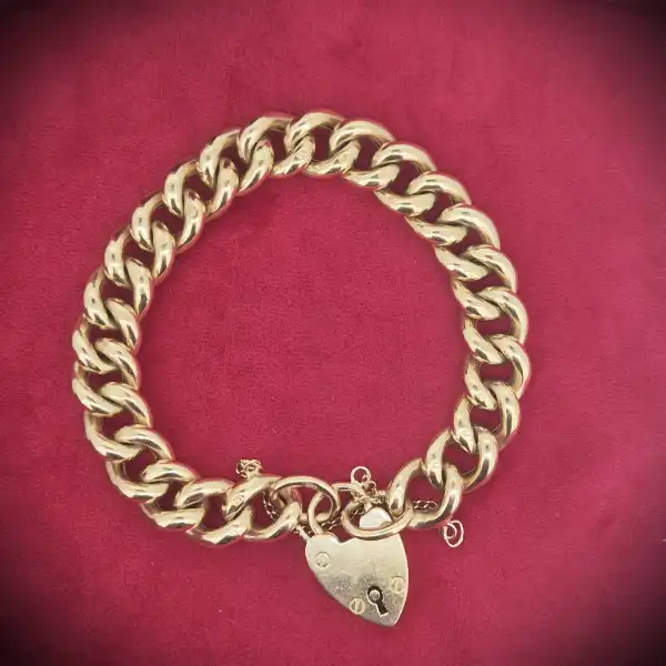 Chunky 9ct Yellow Gold Charm Bracelet