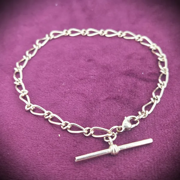 9ct Rose Gold Fancy Bracelet with T-Bar