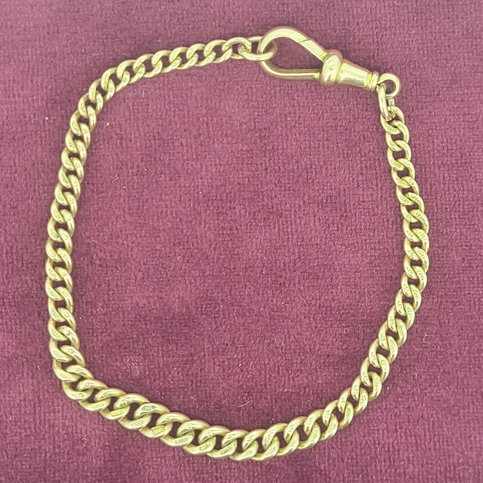 Graduated 9ct Rose Gold Antique Albert Bracelet