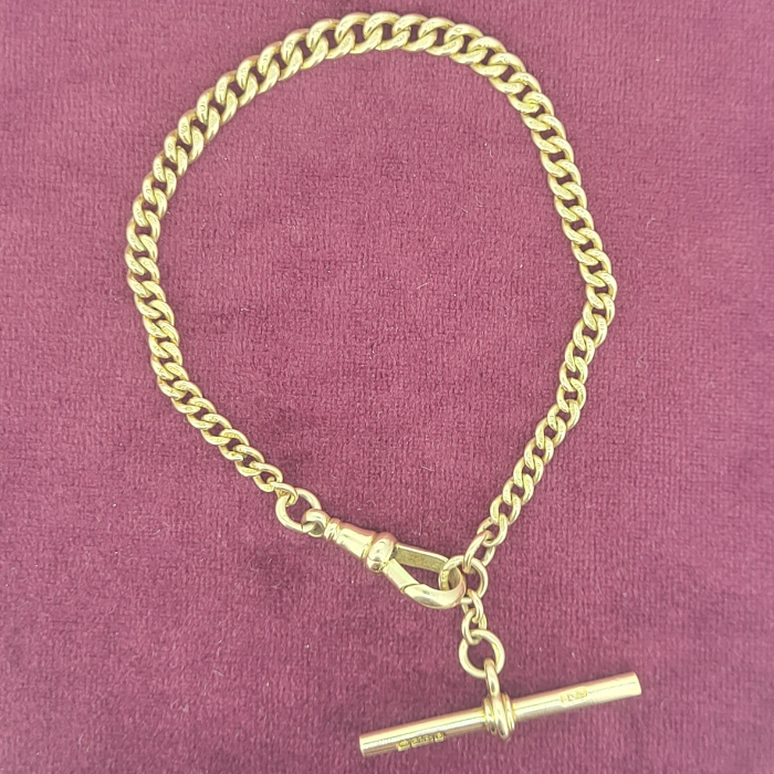 Graduated Antique Albert Bracelet with T-Bar