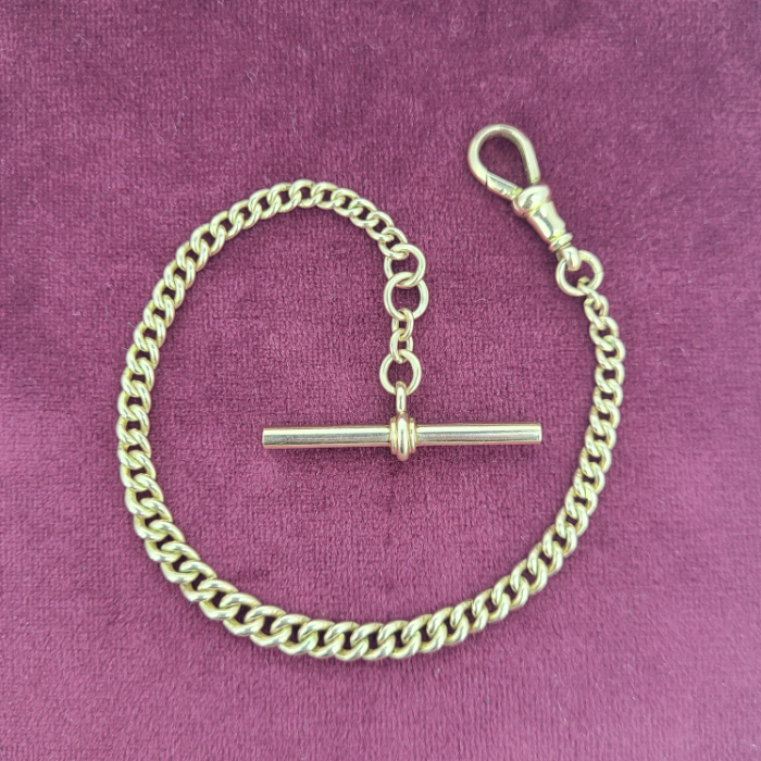 Rose Gold Antique Albert Bracelet with T-Bar