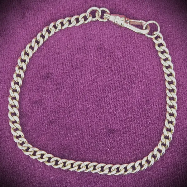 Antique 9ct Rose Gold Albert Bracelet