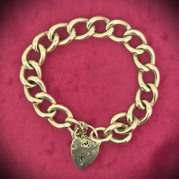 Chunky Yellow Gold Charm Bracelet