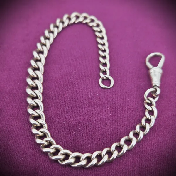 Graduated Antique 9ct Rose Gold Albert Bracelet