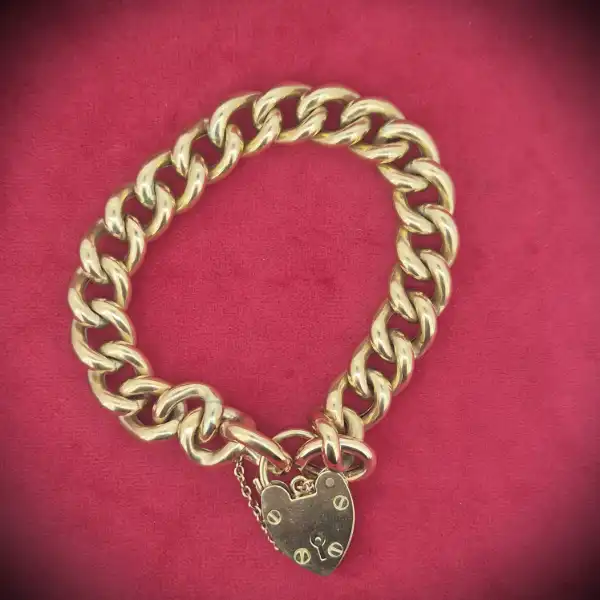 Chunky 9ct Yellow Gold Charm Bracelet
