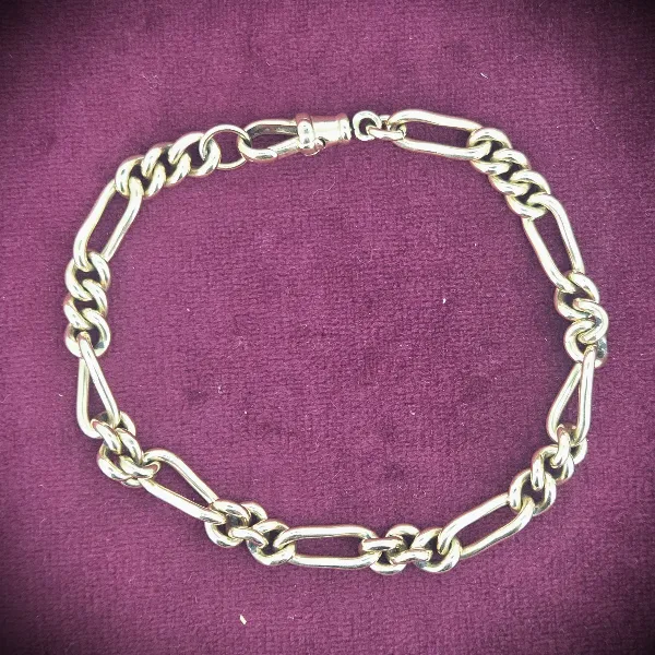 Vintage 9ct yellow Gold Figaro Bracelet