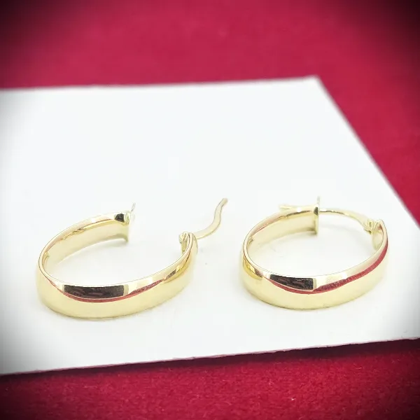 9ct Oval Hoop Earrings - 23mm