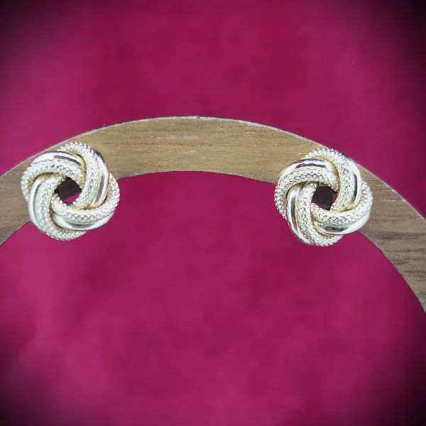 9ct Gold 10mm Patterned Knot Earrings