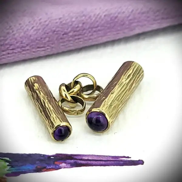 9ct Gold and Amethyst Cufflinks