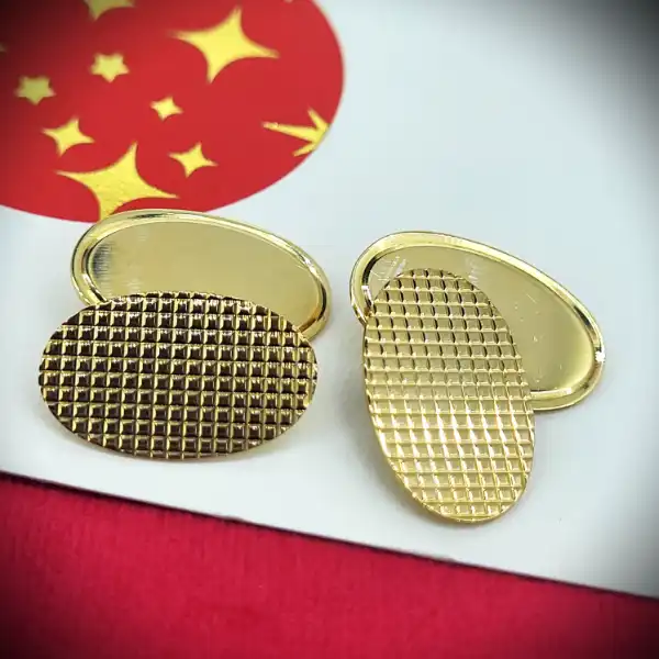 9ct Gold Checkerboard Style Cufflinks