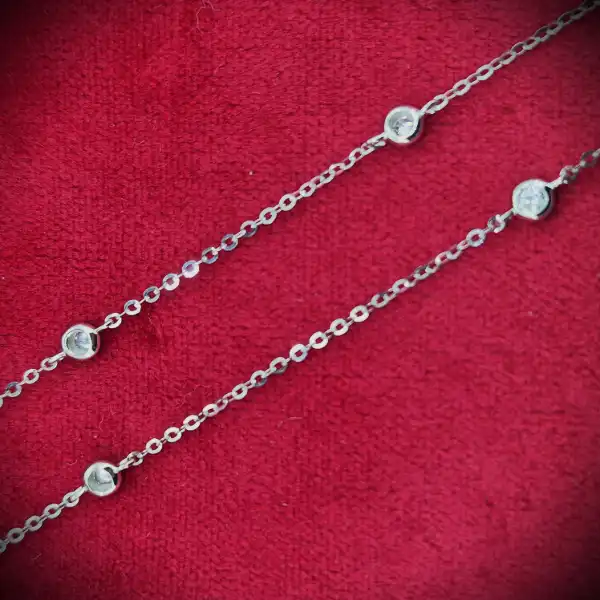 18ct Double Stranded Diamond Necklace