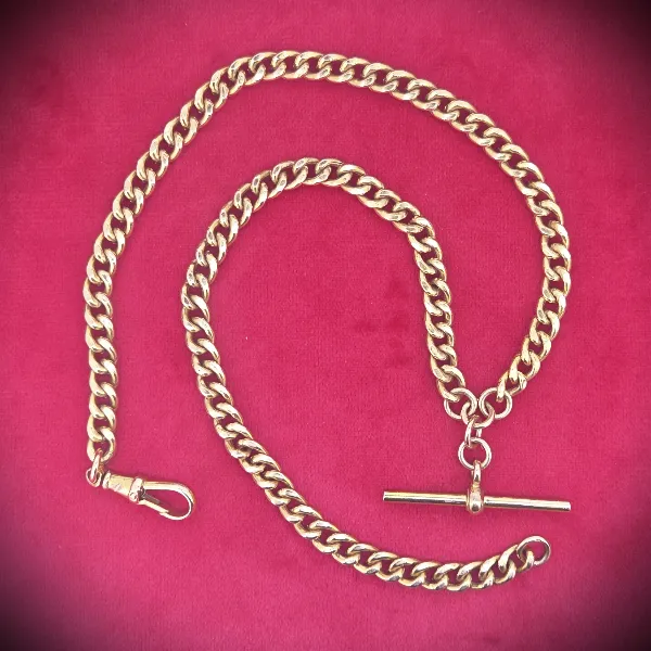 Test Lightweight Antique Albert Chain in 9ct Yellow Gold