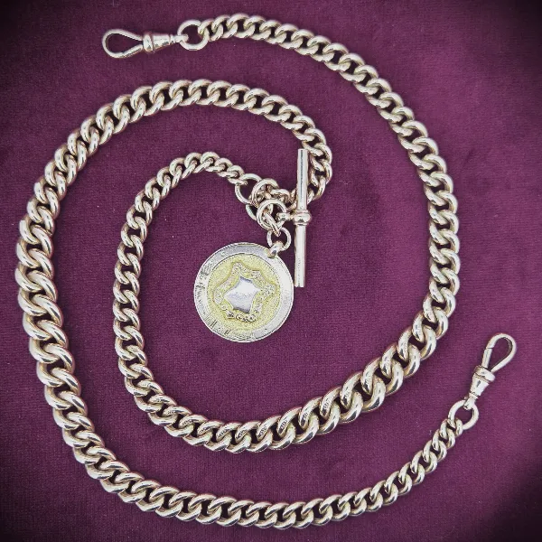 Date: 1920! 9ct Graduated Rose Gold Albert Necklace
