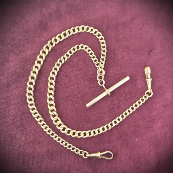 9ct Rose Gold Antique Graduated Albert Chain