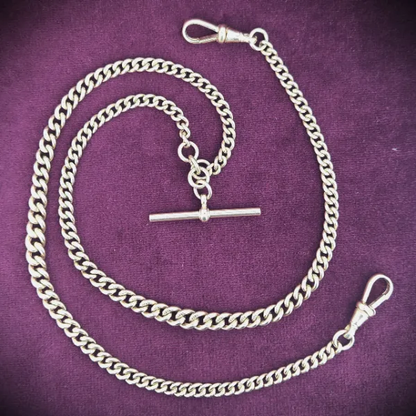 Antique Rose Gold Graduated T-Bar Necklace - 20 Inches