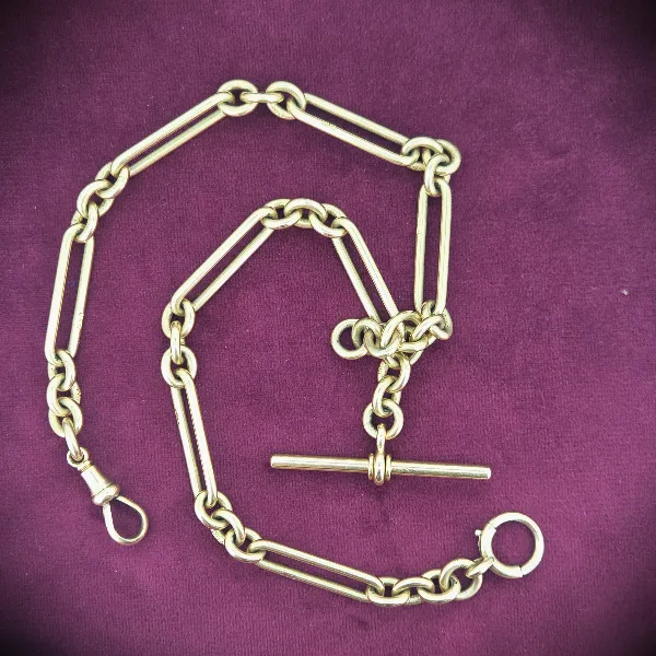 Divine Antique Yellow Gold 18ct Albert Chain