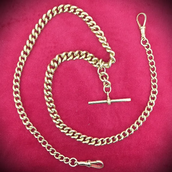 9ct Graduated Yellow Gold Albert Necklace