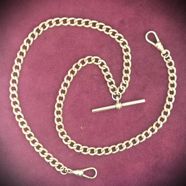 Vintage 9ct Yellow Gold Albert Chain