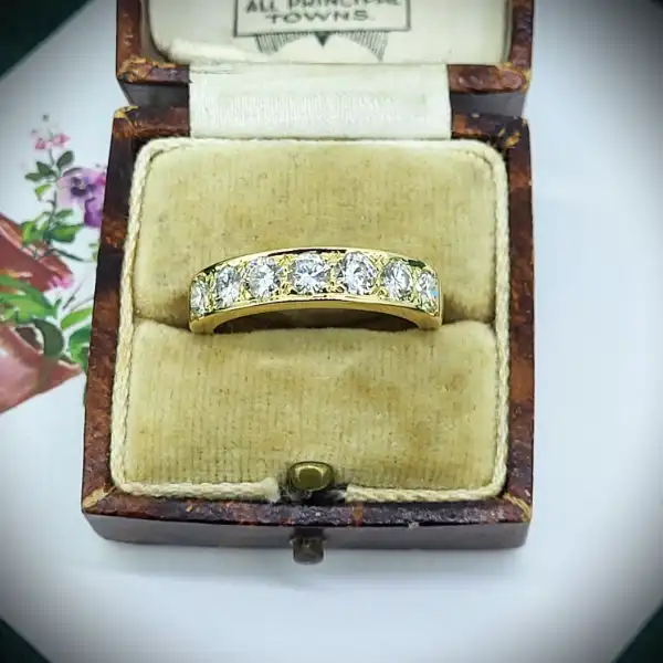 18ct Yellow Gold Half Eternity Ring weighing 1.20cts