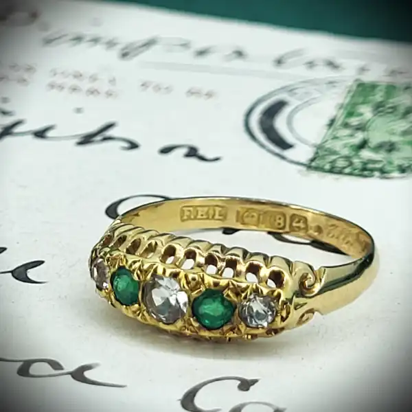 Date 1912! 18ct Yellow Gold Antique Paste Ring