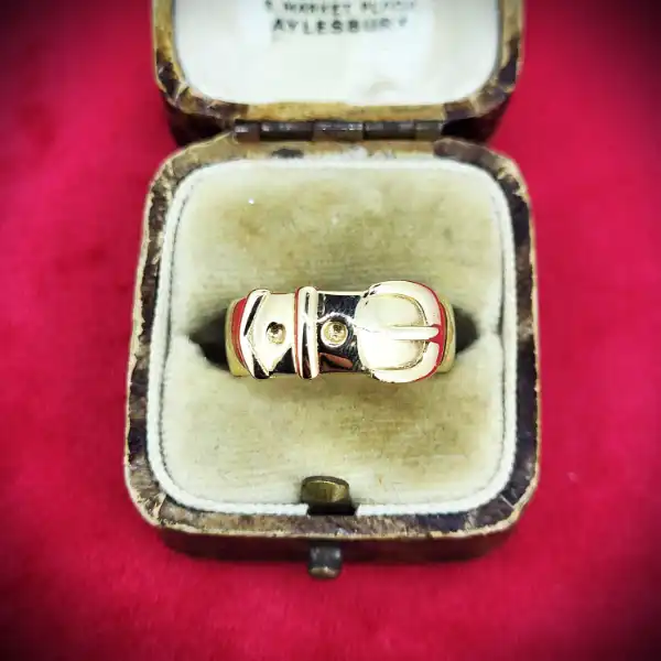 9ct Yellow Gold Unisex Buckle Ring