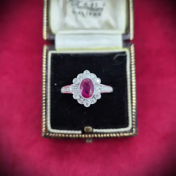 Ruby and Diamond Ring in 18ct White Gold