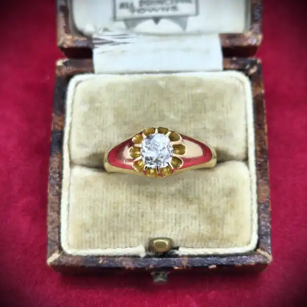 Date 1894! 0.80ct Old European Cut Diamond Ring