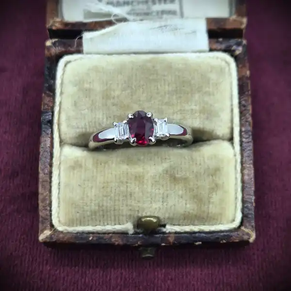 Ruby & Diamond Ring Set in Platinum