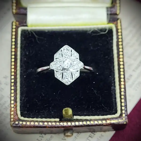 White Gold Art Deco Diamond Ring