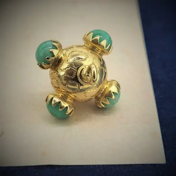 18ct Gold Etruscan Revival Turquoise Charm