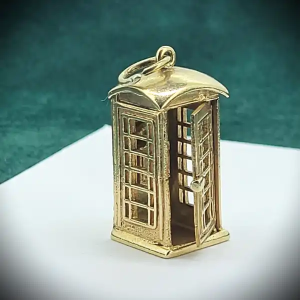 9ct Yellow Gold Telephone Box Charm