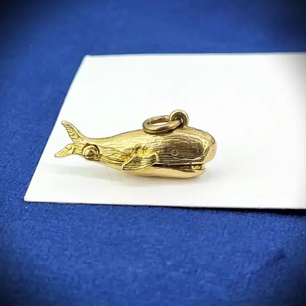 9ct Gold Articulated Whale Charm