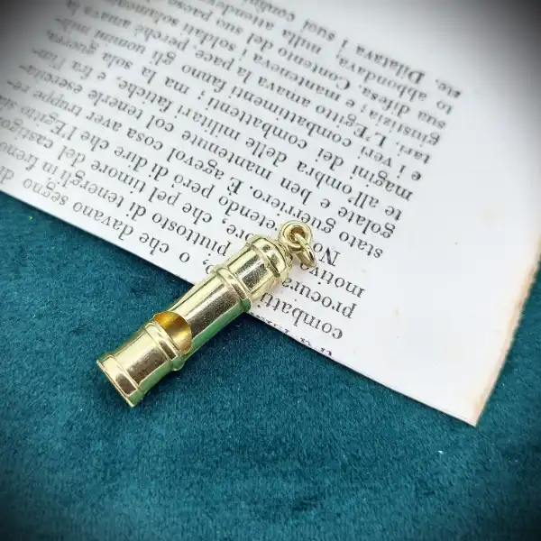 9ct Yellow Gold Whistle Charm/Pendant