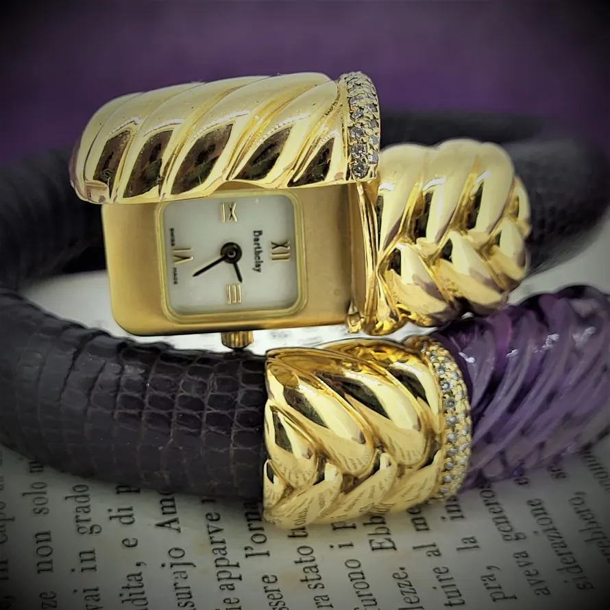 Barthelay 18ct Gold, Amethyst & Diamond Cocktail Watch