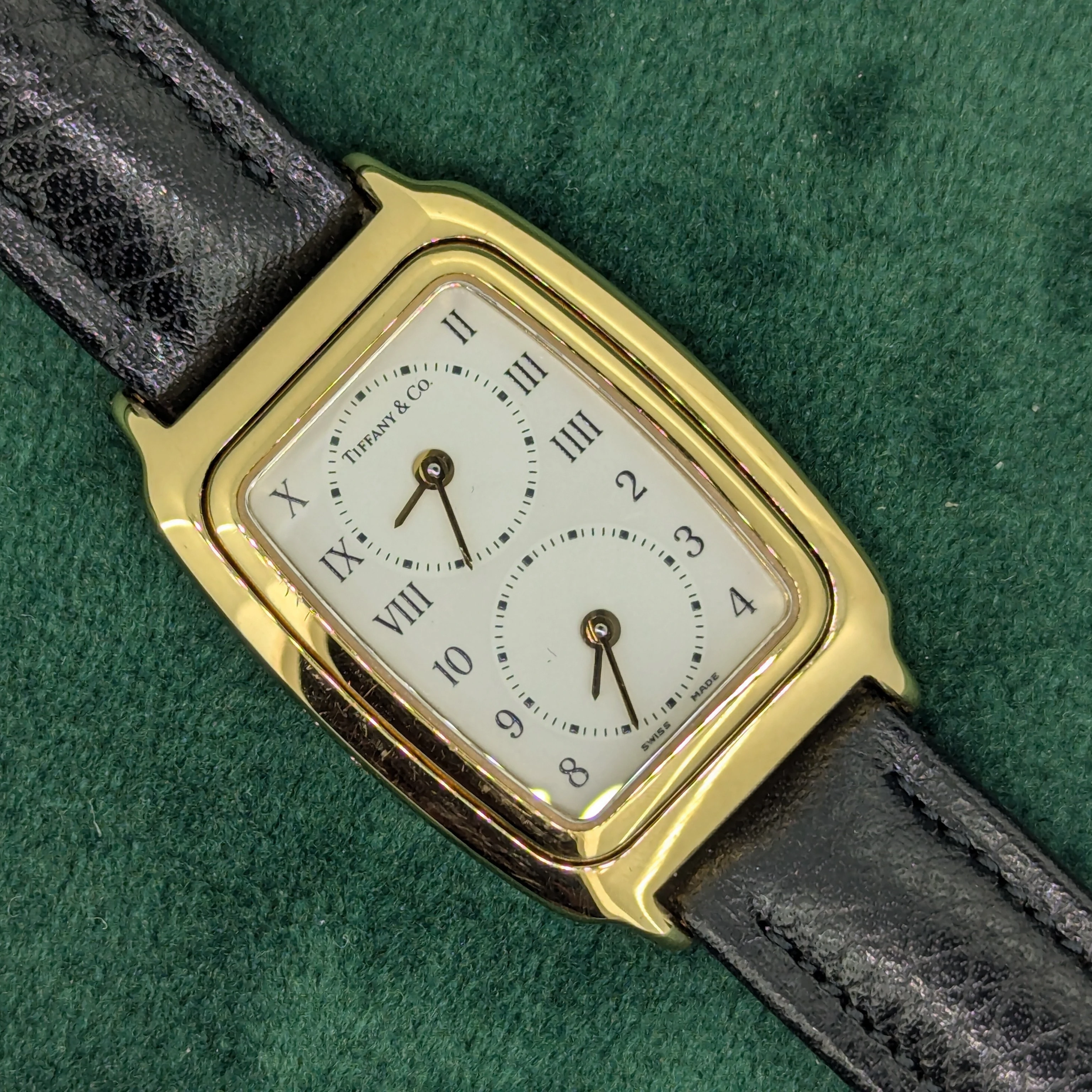 18ct Yellow Gold Ladies Tiffany Dual-Time Watch